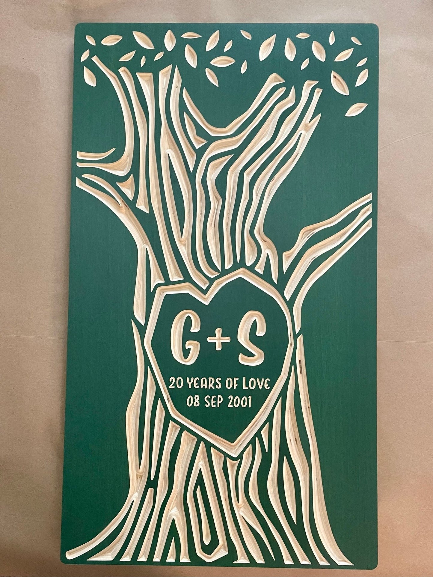 20 year anniversary gift shown in teal color option
