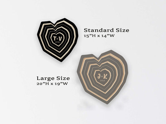 Initials Carved in Wooden Heart