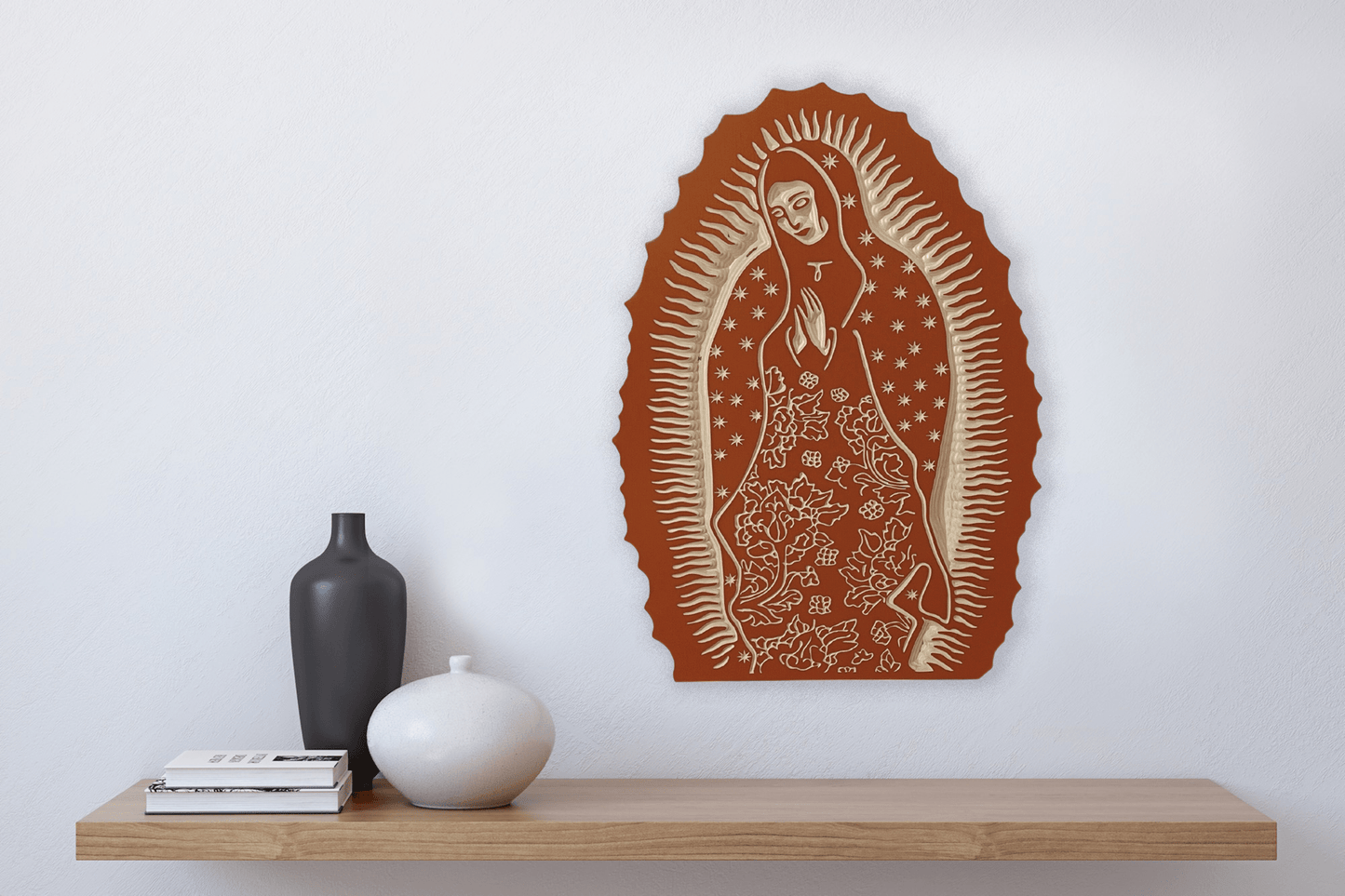 Our Lady of Guadalupe Wood Carved Wall Art