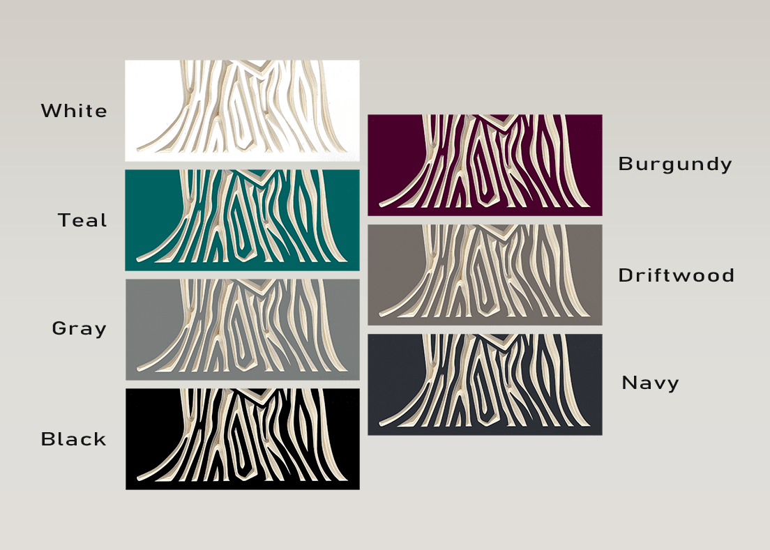 color options custom carved tree with names