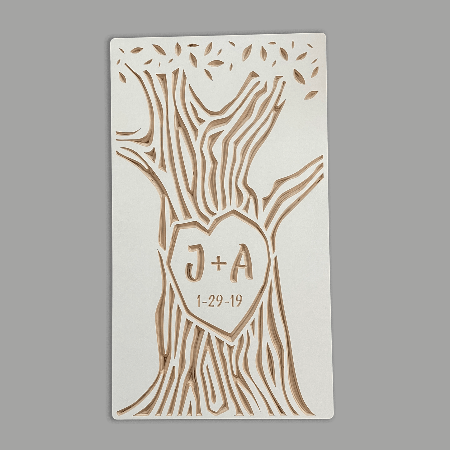 Personalized white initials tree