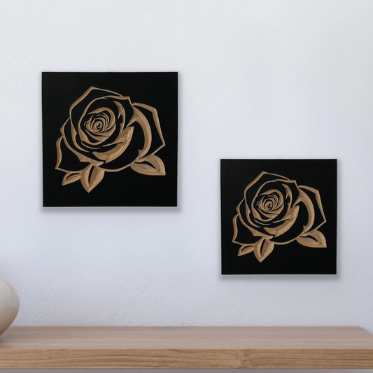 Roza | Carved Wood Wall Art