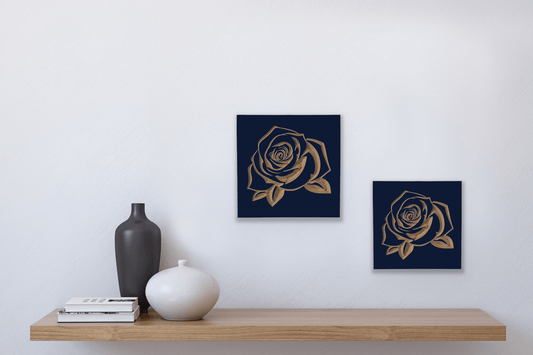 Rose Carved Wood Wall Art