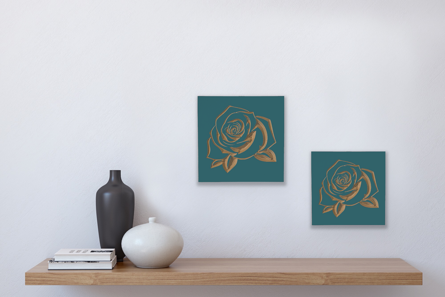 Roza | Carved Wood Wall Art
