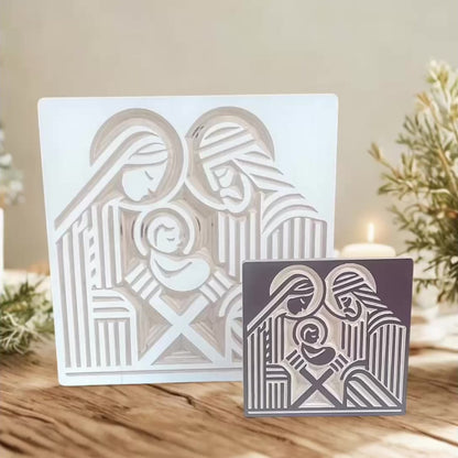 Modern Wooden Nativity Scene