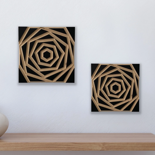 Abstract Rose Wood Wall Hanging | Carved Wood Art