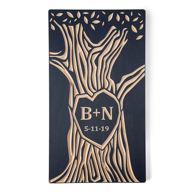 Couples Initials Carved on Tree | Now Exclusively at UncommonGoods